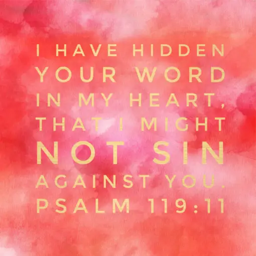 Psalm 119:11 - Hidden in My Heart - Bible Verses To Go
