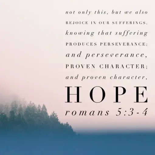 Romans 5:3-4 - Suffering Produces Perseverance, Character, and Hope - Bible Verses To Go
