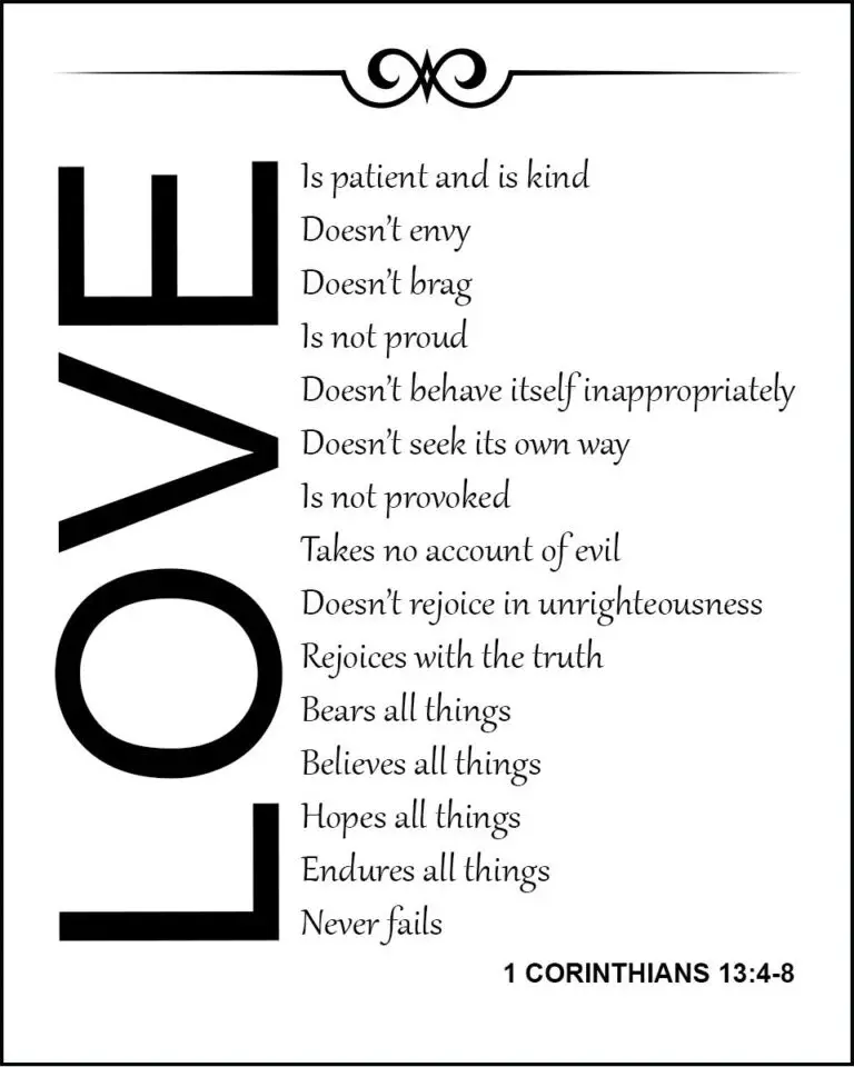 1 Corinthians 13:4-8 – Love – Encouraging Bible Verses