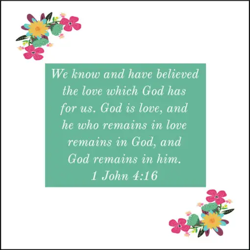 1 John 4:16 - God's Love for Us - Bible Verses To Go