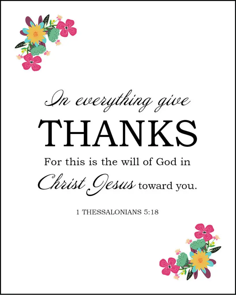 1 Thess 5:18 – Give Thanks – Encouraging Bible Verses