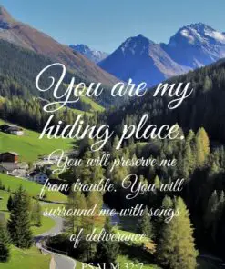 Christian Wallpaper - Alpine Village Psalm 32:7