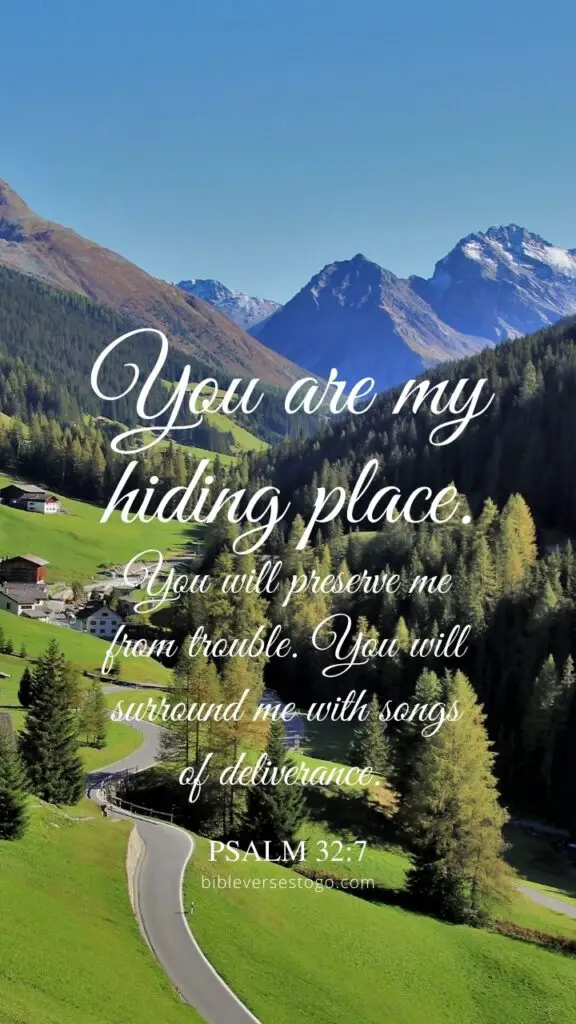 Alpine Village Psalm 32:7 – Encouraging Bible Verses