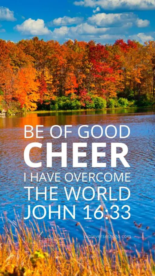 Christian Wallpaper - Autumn Lake John 16:33