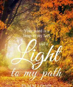 Christian Wallpaper - Autumn Path Psalm 119:105