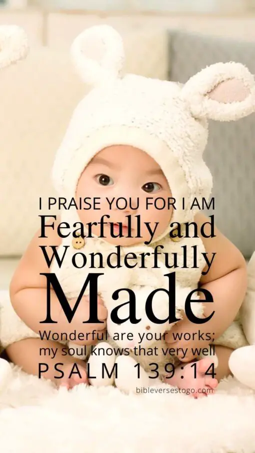 Christian Wallpaper - Baby Psalm 139:14