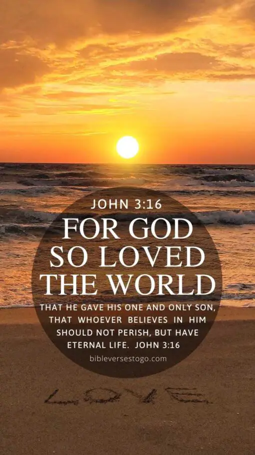 Christian Wallpaper - Beach Love John 3:16