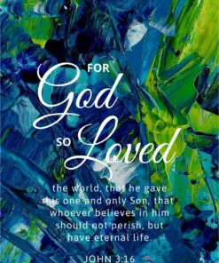 Christian Wallpaper - Blue-Green John 3:16