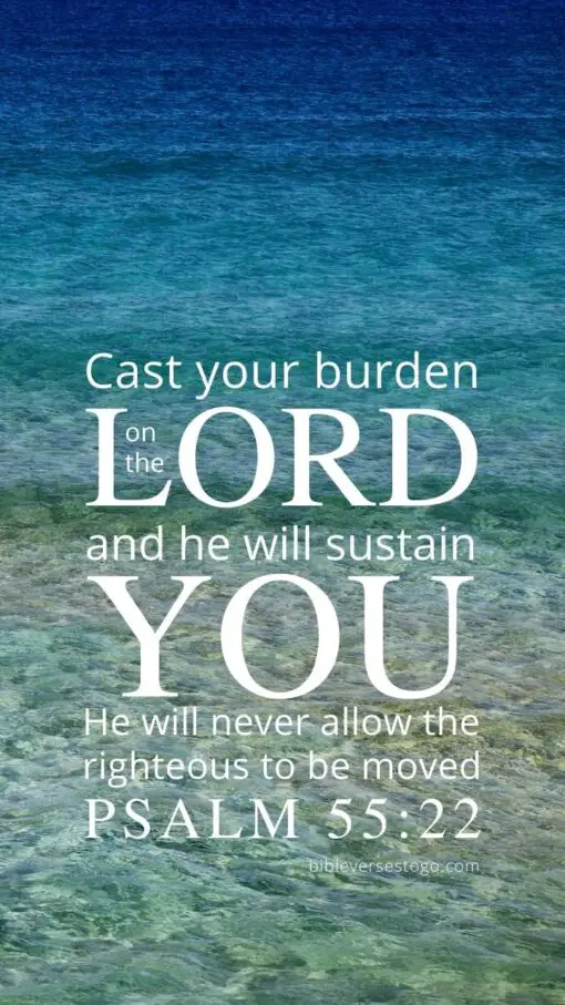 Christian Wallpaper - Calm Ocean Psalm 55:22