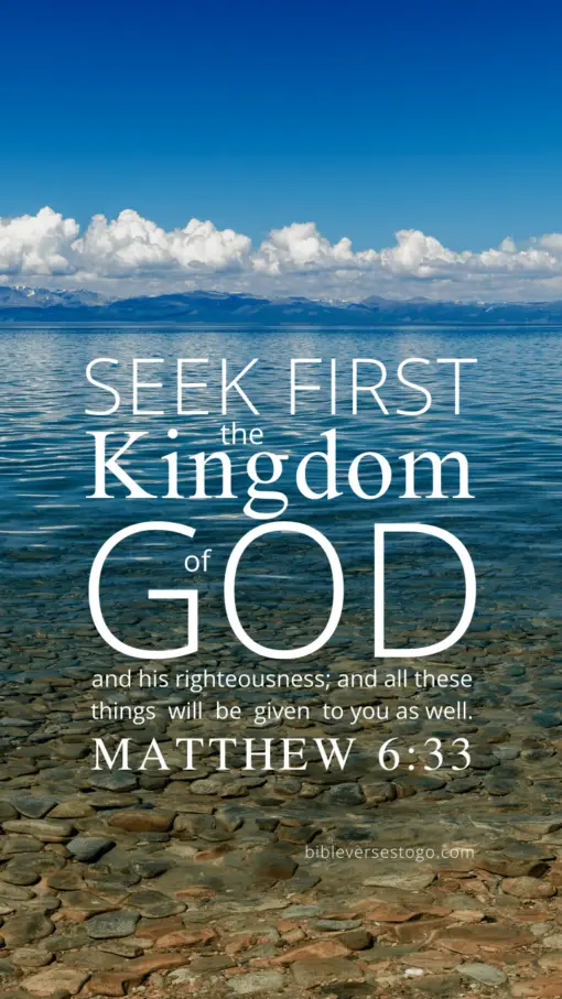 Christian Wallpaper – Calm Lake Matthew 6:33