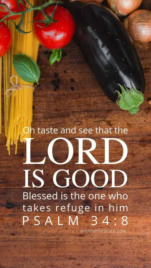 Christian Wallpaper - Cuisine Psalm 34:8
