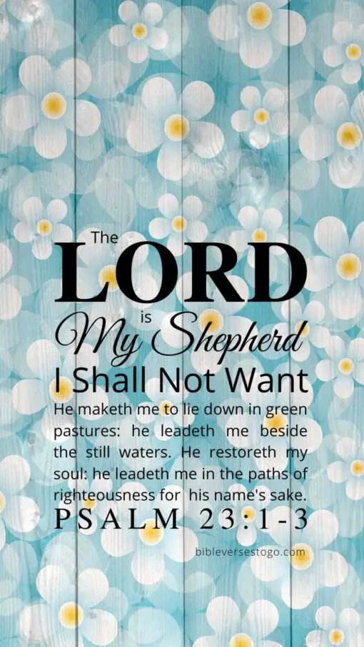 Christian Wallpaper – Daisy Wood Psalm 23:1-3