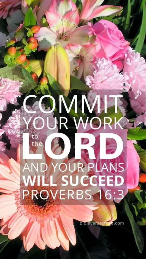 Christian Wallpaper - Dream Bouquet Proverbs 16:3