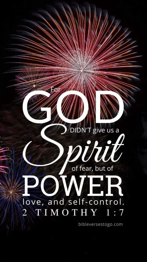Christian Wallpaper – Fireworks 2 Timothy 1:7
