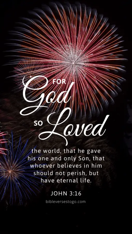 Christian Wallpaper – Fireworks John 3:16