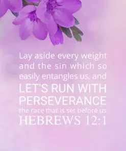 Christian Wallpaper - Floral Lavender Hebrews 12:1