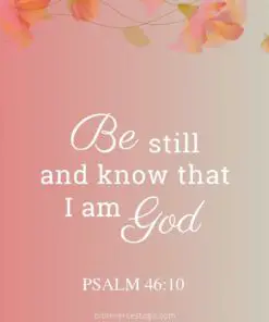 Christian Wallpaper – Floral Pink Psalm 46:10