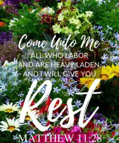 Christian Wallpaper – Garden Matthew 11:28