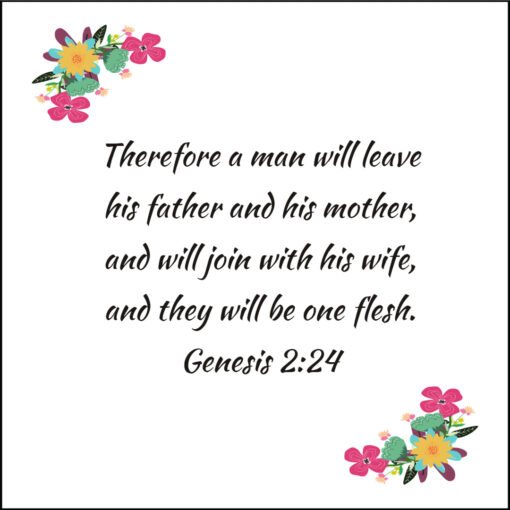 Genesis 2:24 - Join With His Wife - Bible Verses To Go