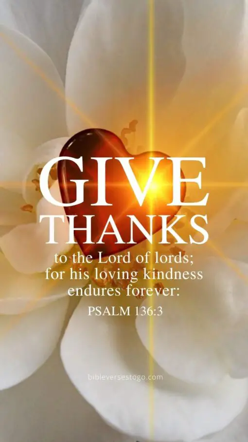 Christian Wallpaper - Give Thanks Psalm 136:3