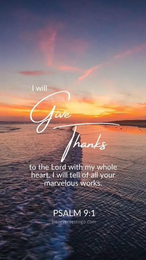 Christian Wallpaper - Give Thanks Psalm 9:1