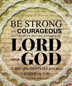 Christian Wallpaper – Gold Lace Joshua 1:9