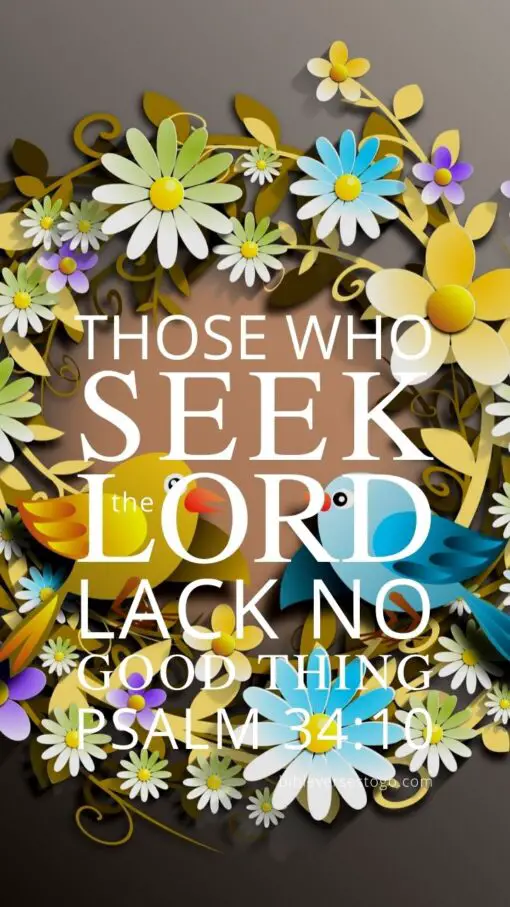 Christian Wallpaper - Happy Birds Psalm 34:10