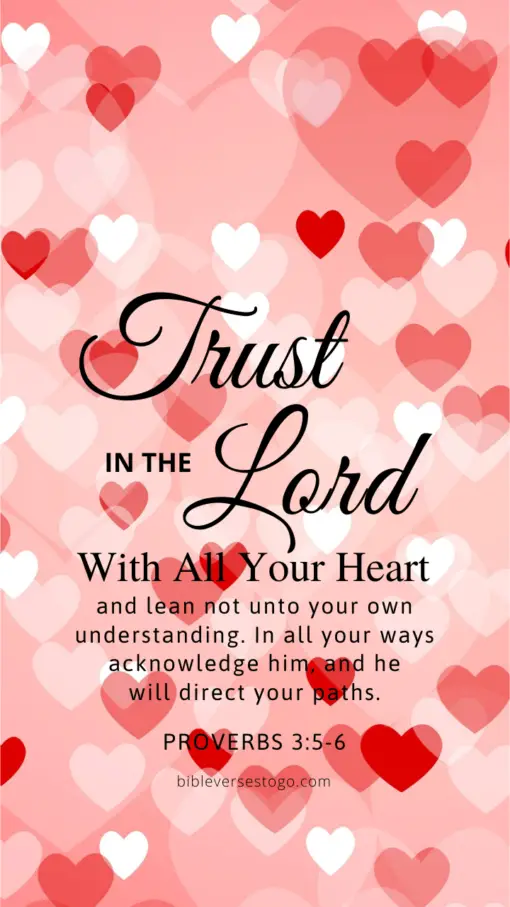Christian Wallpaper - Hearts Proverbs 3:5-6