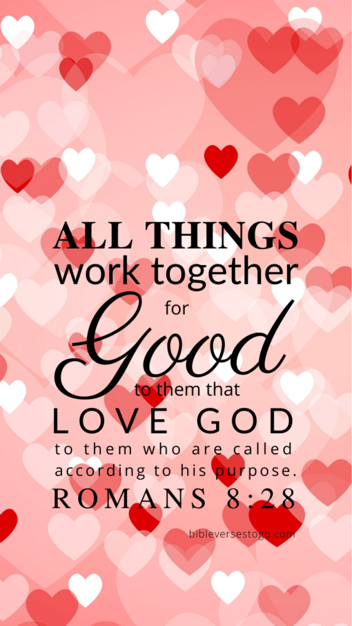 Christian Wallpaper – Hearts Romans 8:28