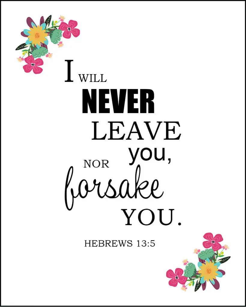 Hebrews 13:5 – Never Leave You – Encouraging Bible Verses