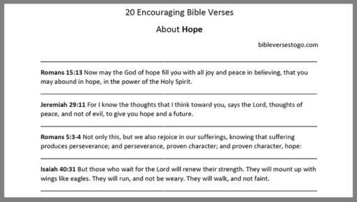 20 Hope Bible Verses