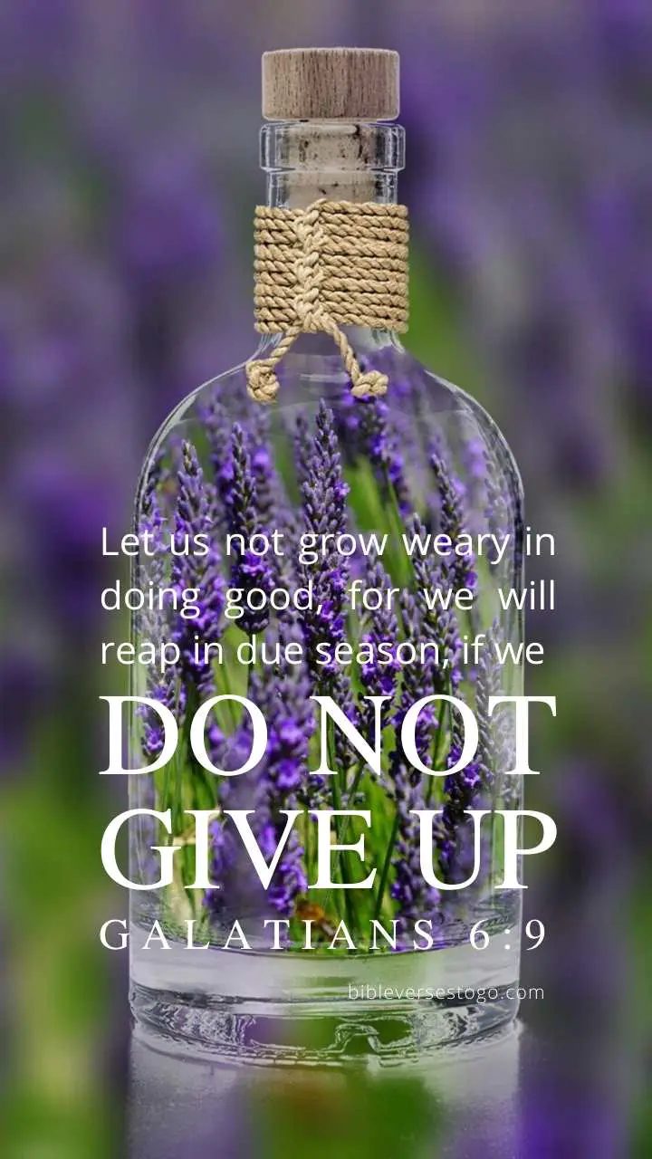 Lavender Bottle Galatians 6:9 - Encouraging Bible Verses