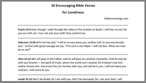 Loneliness Bible Verses