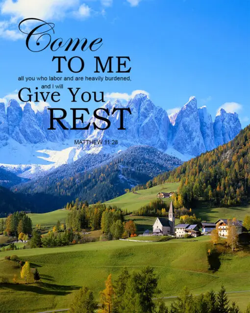 Matthew 11:28 - I Will Give You Rest - Bible Verses To Go