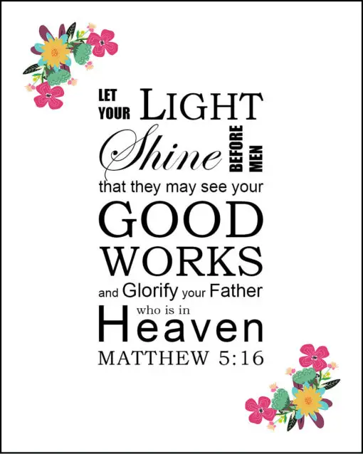 Matthew 5:16 - Light Shine - Bible Verses To Go