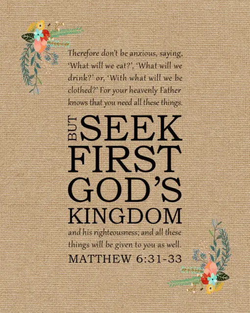 Matthew 6:31-33 - Don't Be Anxious - Bible Verses To Go