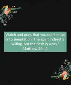 Matthew 26:41 - Watch and Pray for Temptation - Bible Verses To Go