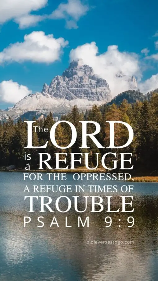 Christian Wallpaper - Mountain Lake Psalm 9:9