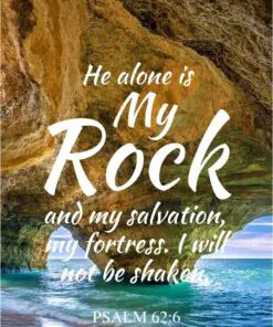 Christian Wallpaper - Ocean Rocks Psalm 62:6