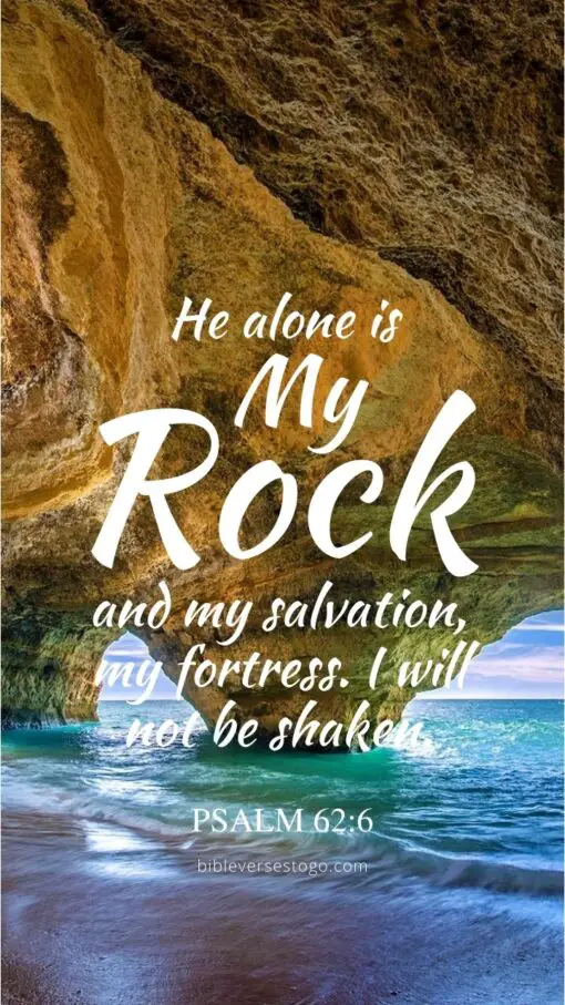 Christian Wallpaper - Ocean Rocks Psalm 62:6