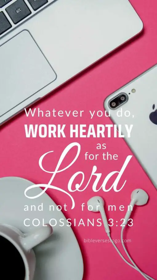 Christian Wallpaper - Office Pink Colossians 3:23