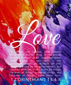 Christian Wallpaper – Paints 1 Corinthians 13:4-8