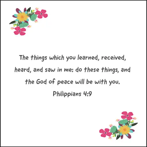 Philippians 4:9 - The God of Peace Will Be With You - Bible Verses To Go