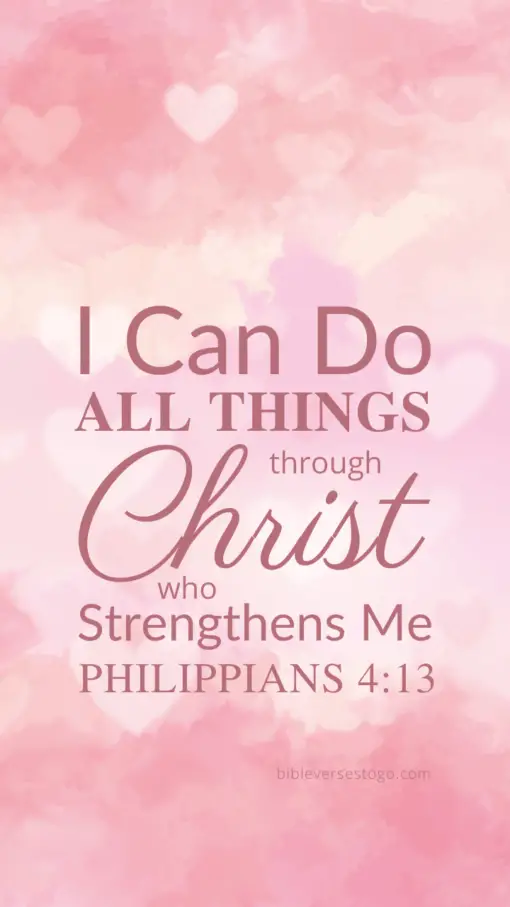 Christian Wallpaper – Pink Heart Philippians 4:13