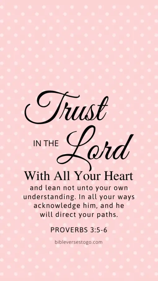 Christian Wallpaper – Pink Proverbs 3:5-6