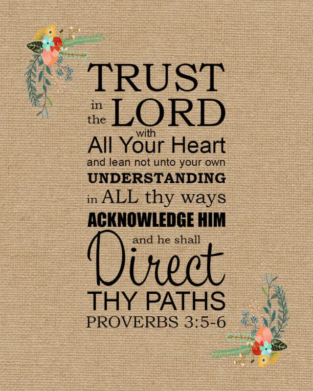Proverbs 3:5-6 – Trust in the Lord - Encouraging Bible Verses