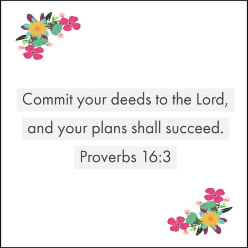 Proverbs 16:3 - Your Plans Shall Succeed - Bible Verses To Go