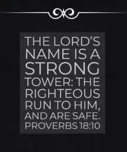 Proverbs 18:10 - Lord's Name Is a Strong Tower - Bible Verses To Go