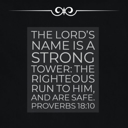 Proverbs 18:10 - Lord's Name Is a Strong Tower - Bible Verses To Go