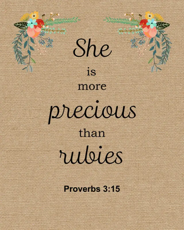 Proverbs 3:15 – She is More Precious – Encouraging Bible Verses